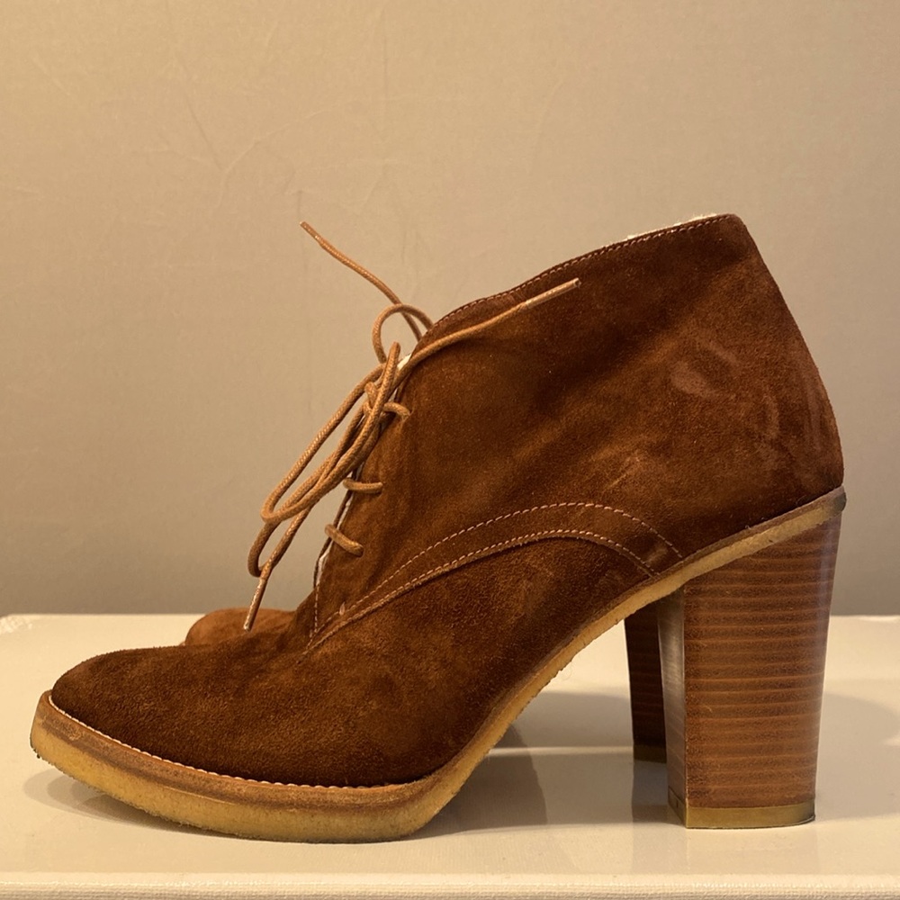 Ralph Lauren Collection Brown Franny Suede Bootie Shoes Size 7.5 - Picture 7 of 13